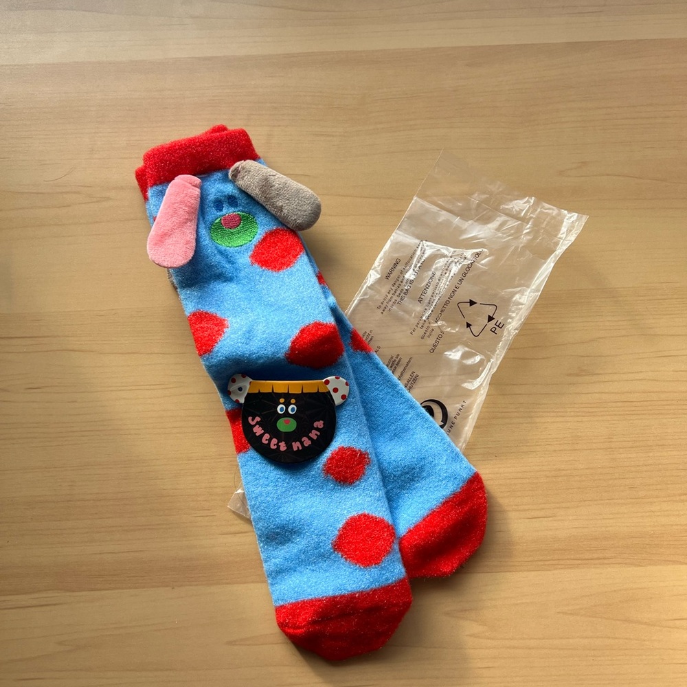 NWT Blue and red Jack Sparrow socks